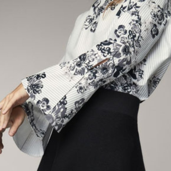 MASSIMO DUTTI Printed Poplin Blouse - Picture 2 of 9